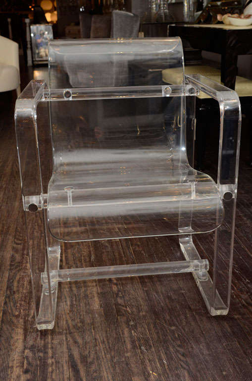 1970s Lucite Director Chair In Excellent Condition In New York, NY