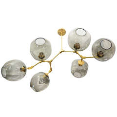 Six Globe Brass Branch Fixture 12