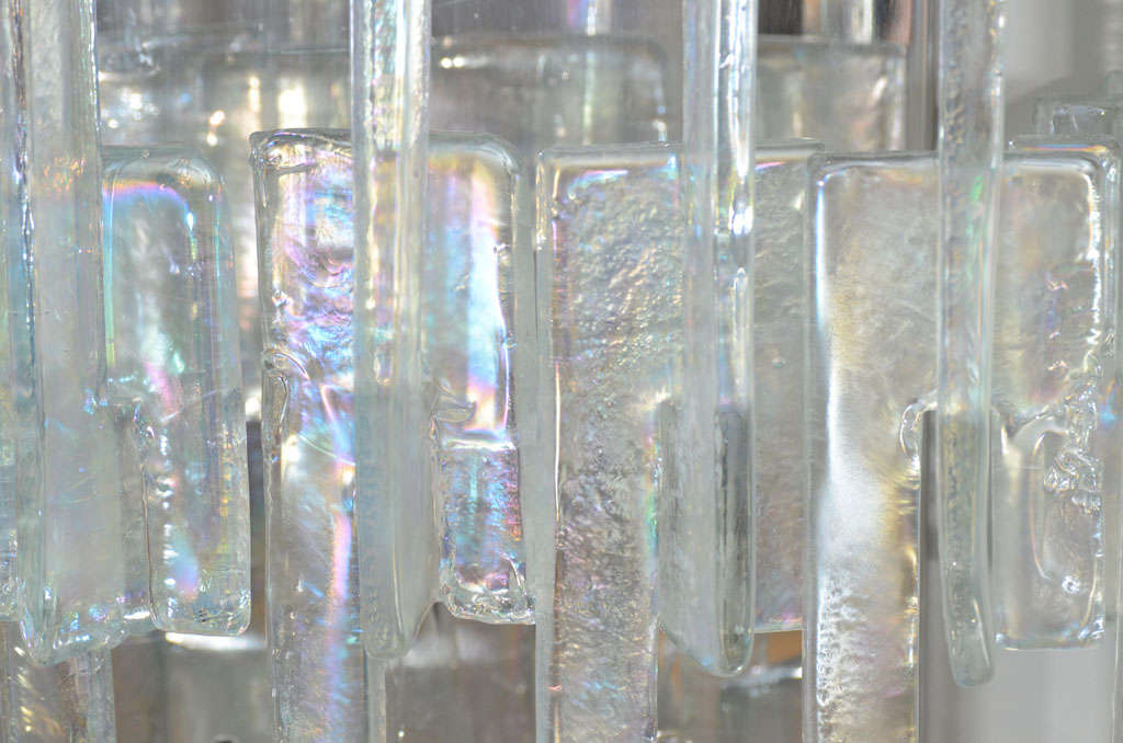 Pair of Custom Opalescent C Link Glass Sconces For Sale at 1stdibs