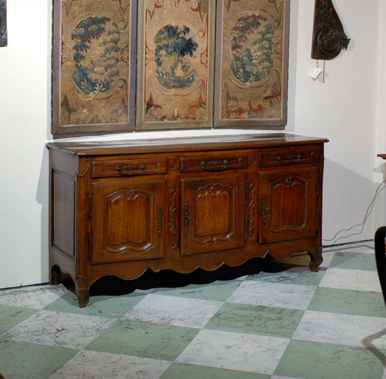 A late 18th century French Louis XV oak enfilade with 3 cared paneled doors and drawers.  

For many more fine antiques, please visit our online gallery at: www.williamwordantiques.com.

William Word Fine Antiques: Atlanta's source for antique