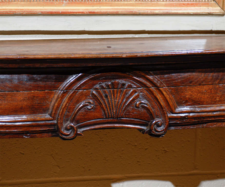 18th Century French Oak Mantle with Shell Carving 2