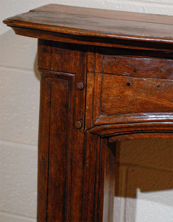 18th Century French Oak Mantle with Shell Carving 4
