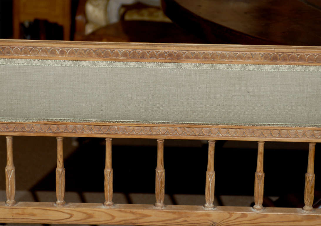 Gustavian Style Swedish Carved Pine Bench 2