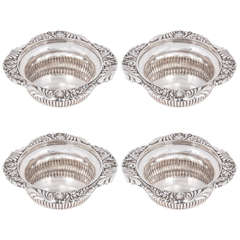 Set of Four Italian Silver Wine Coasters