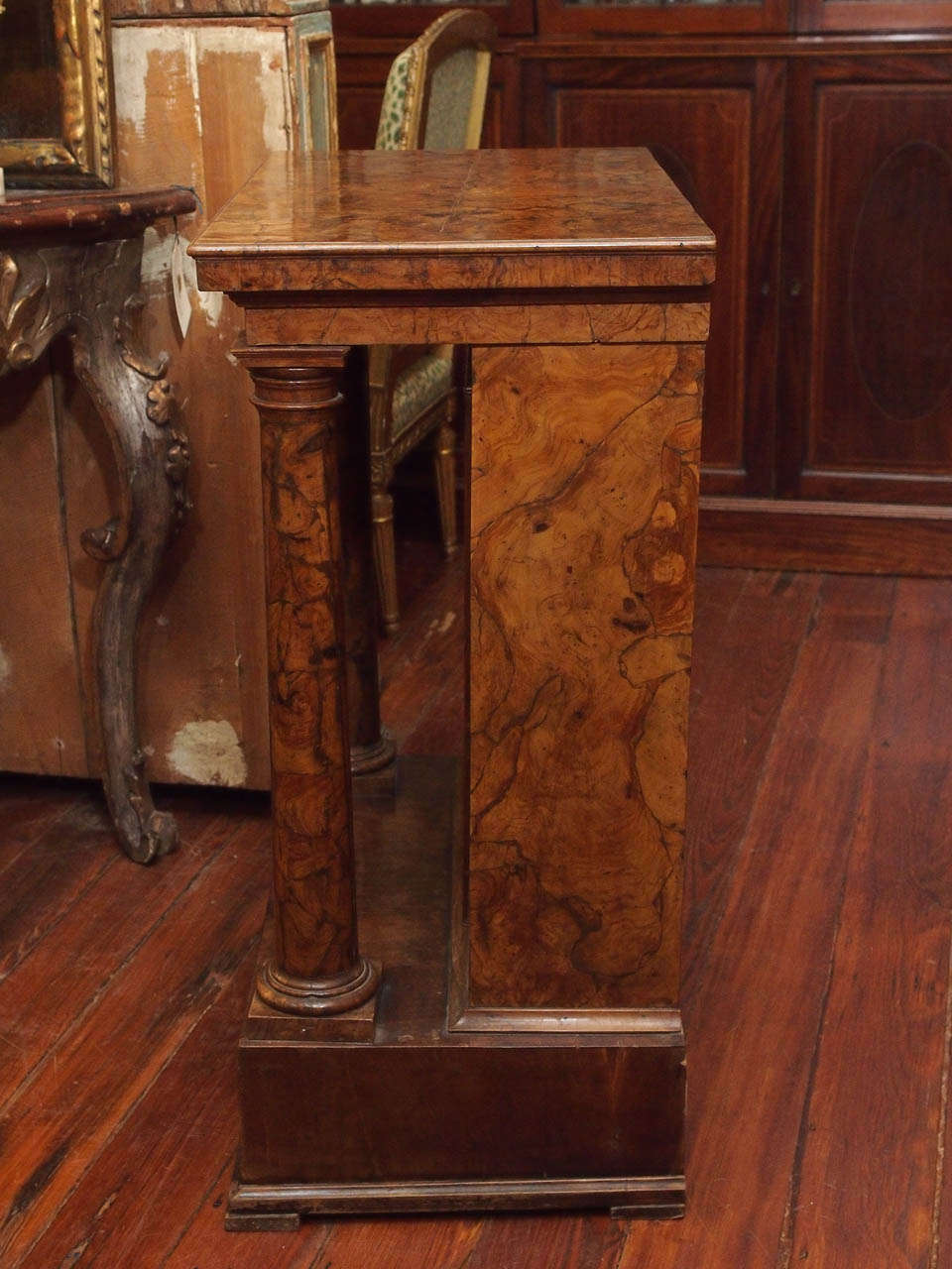 19th c. Oyster Burl Italian Cabinet For Sale 1