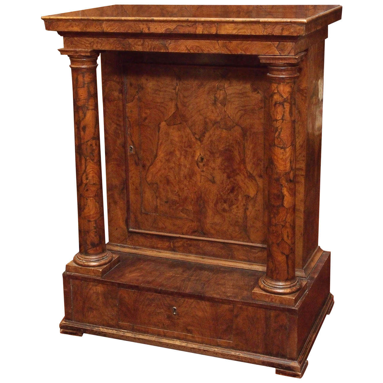 19th c. Oyster Burl Italian Cabinet For Sale