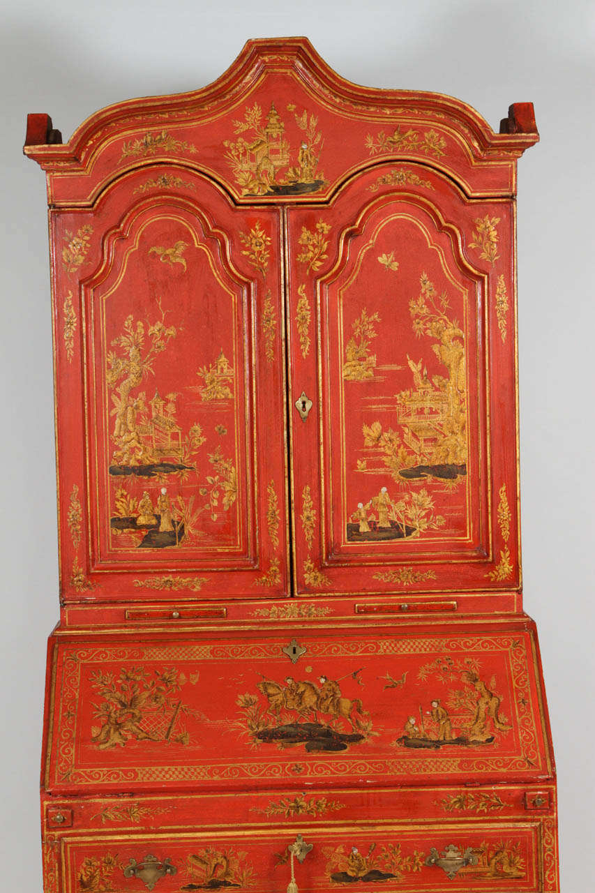 Italian English Style Chinoiserie Secretary For Sale