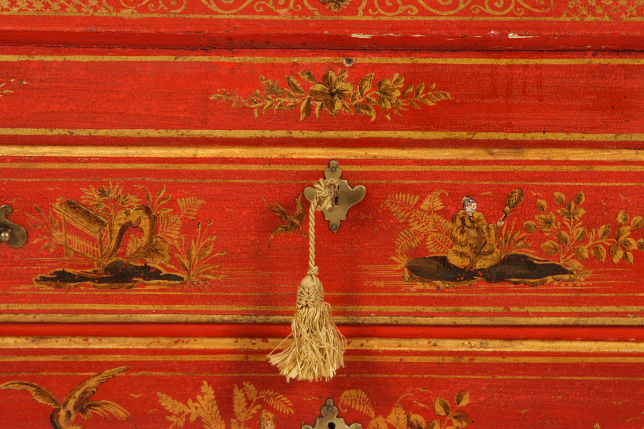 English Style Chinoiserie Secretary In Good Condition For Sale In Los Angeles, CA