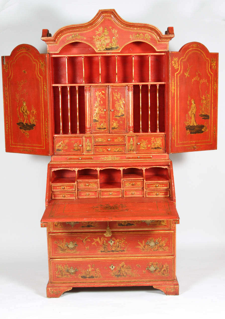 English Style Chinoiserie Secretary For Sale 4