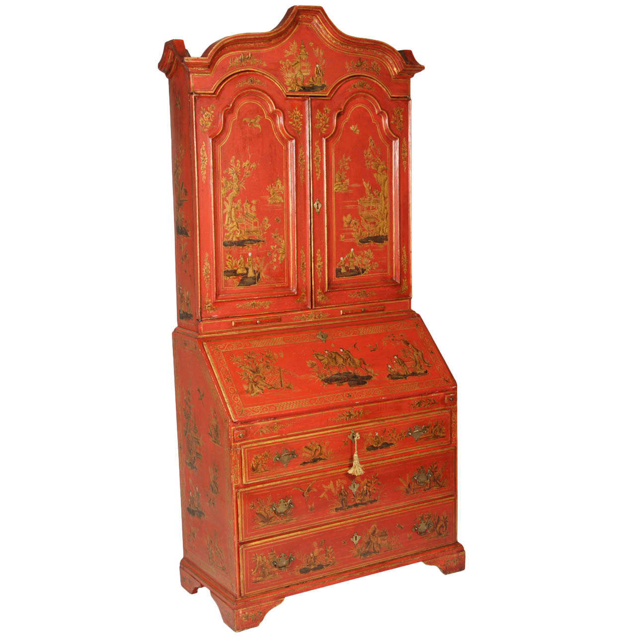 English Style Chinoiserie Secretary For Sale