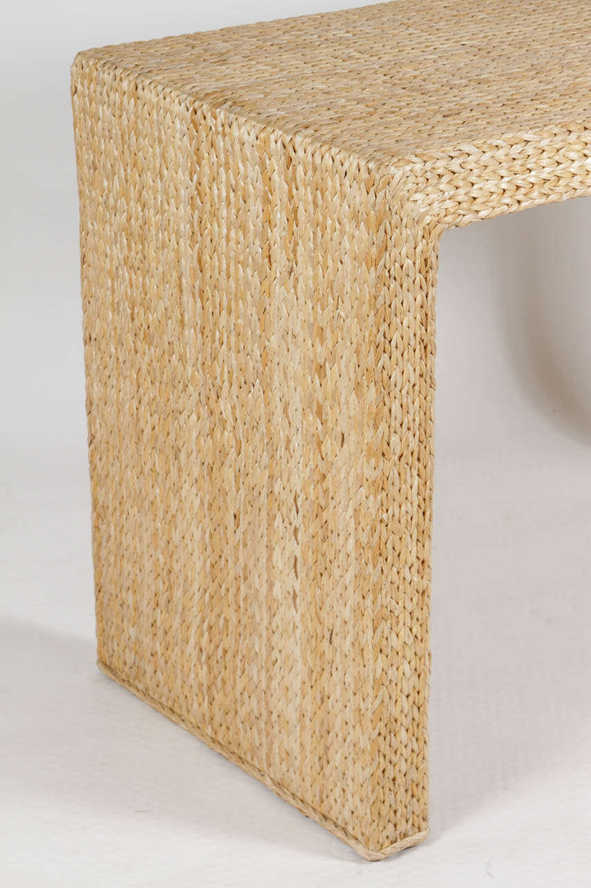Late 20th Century Woven Seagrass Console For Sale