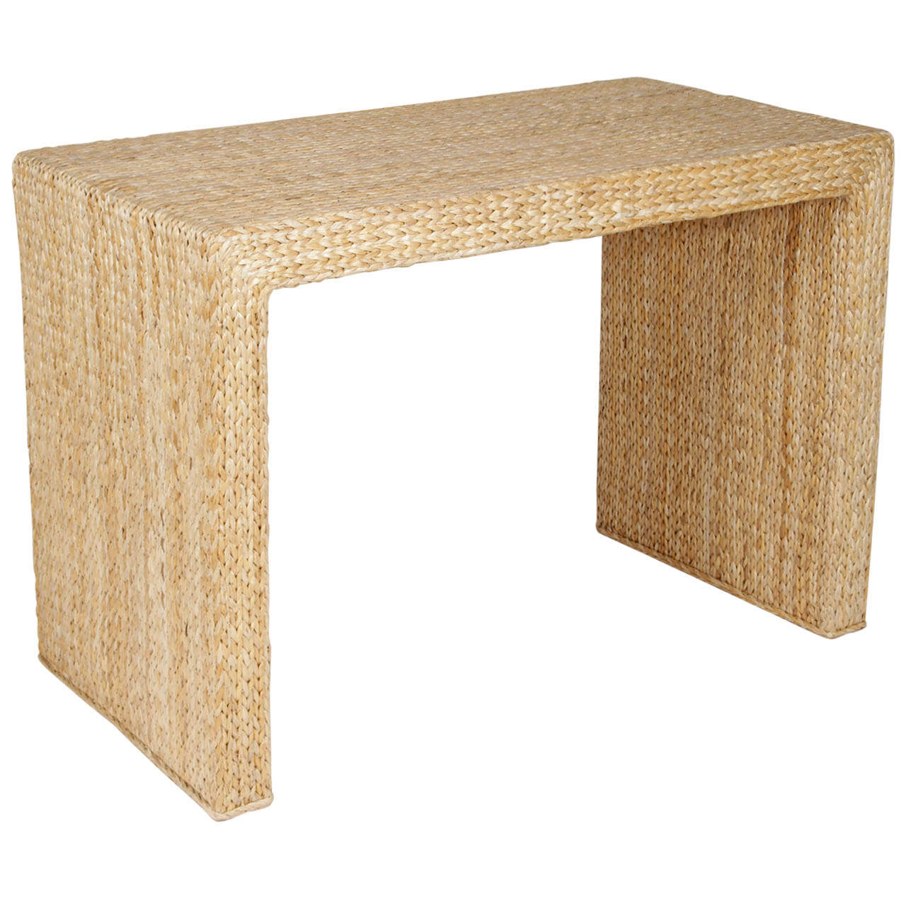 Woven Seagrass Console For Sale