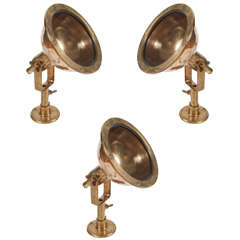 Set of Three Brass & Copper Ship Lights