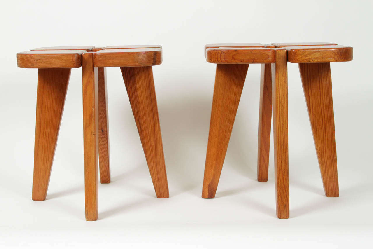 Finnish Pair of Orgeon Pine Stools by Lisa Johansson-Pape For Sale