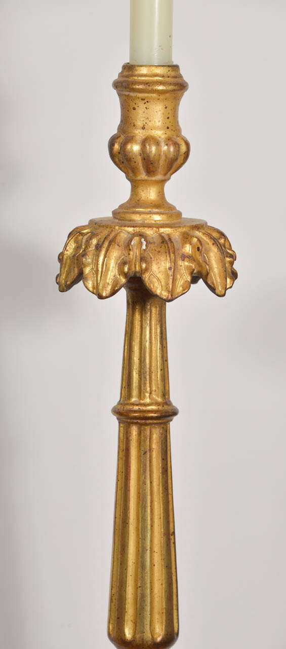 19th Century French Giltwood Candlesticks For Sale 1