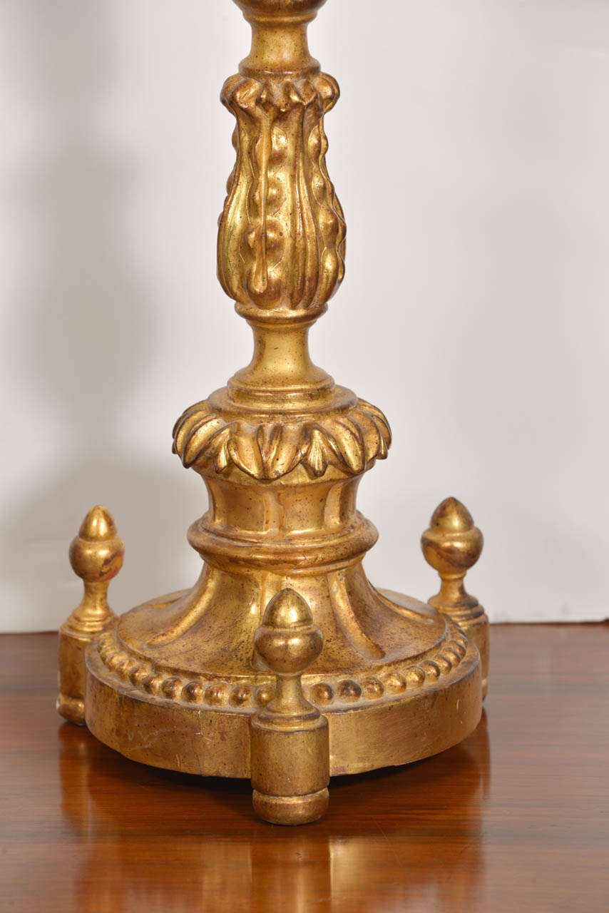 19th Century French Giltwood Candlesticks For Sale 2