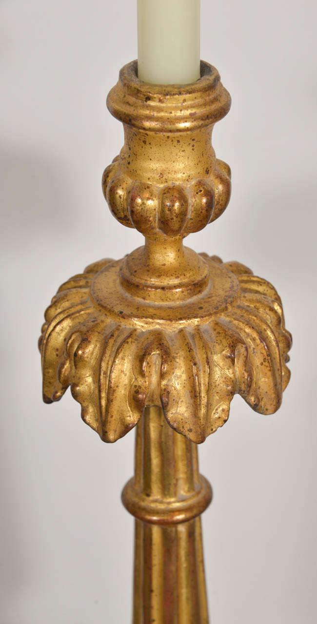 19th Century French Giltwood Candlesticks For Sale 3