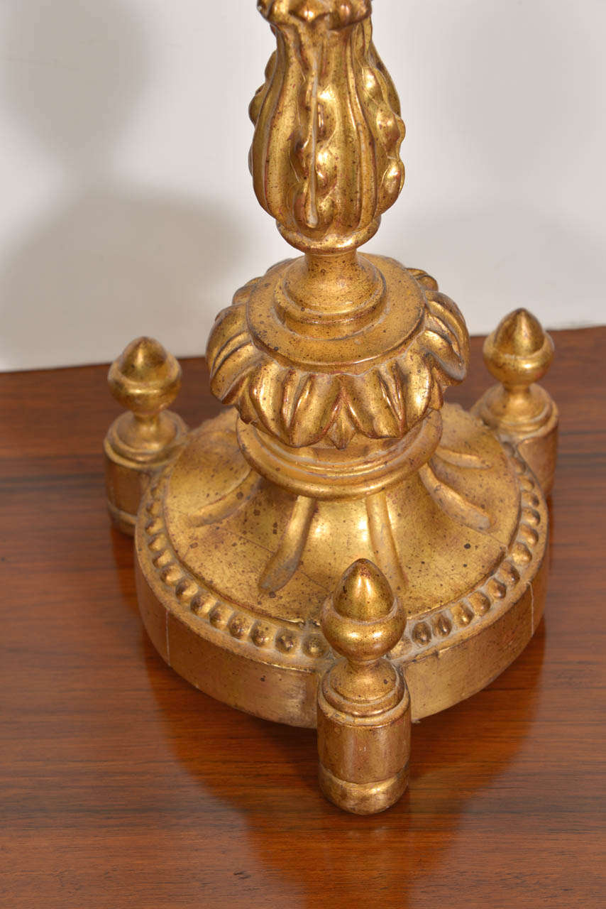 19th Century French Giltwood Candlesticks For Sale 4