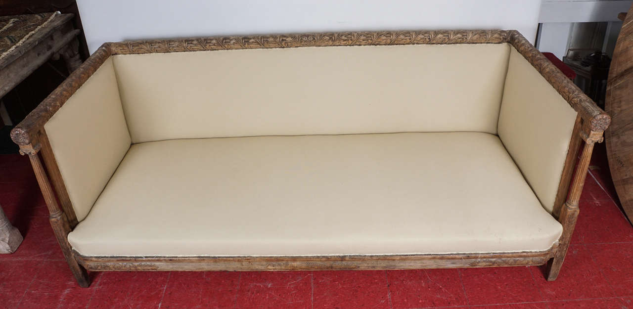 Neoclassical Hand-Carved Sofa