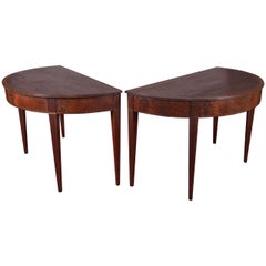 Pair of Mahogany Demilune Tables