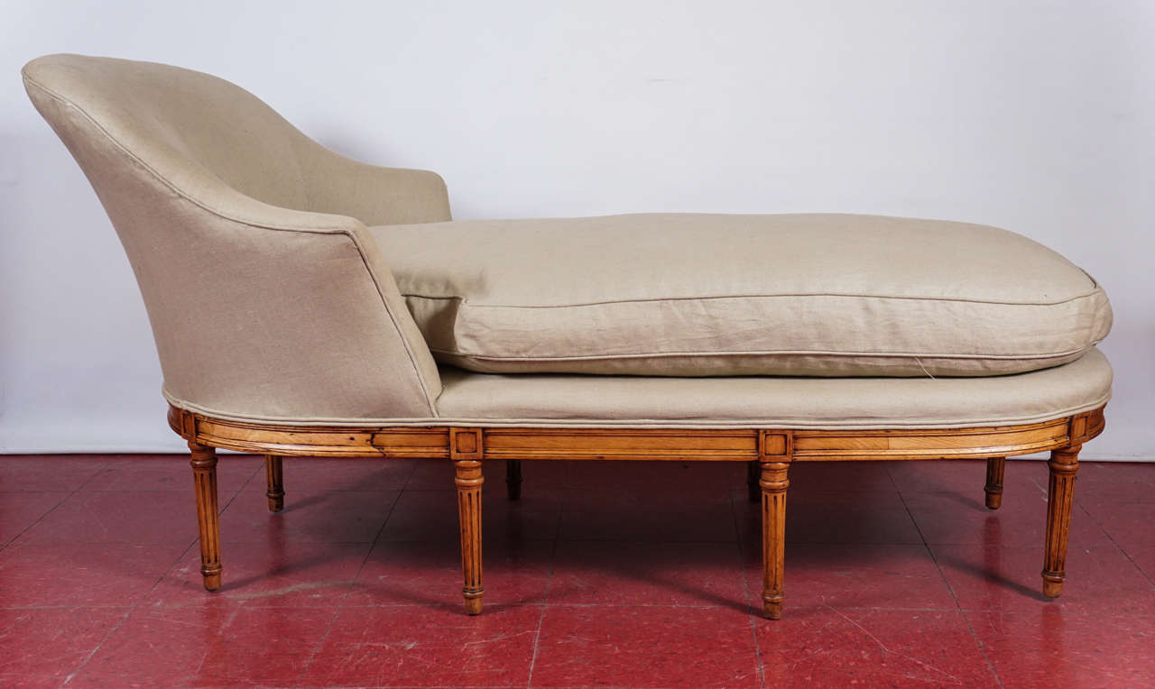 chaise Longue du 19ème siècle de style Louis XVI