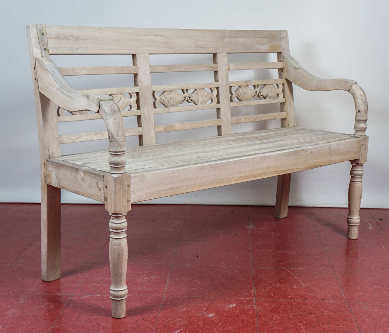 Dutch Colonial Teak Wood Garden Bench