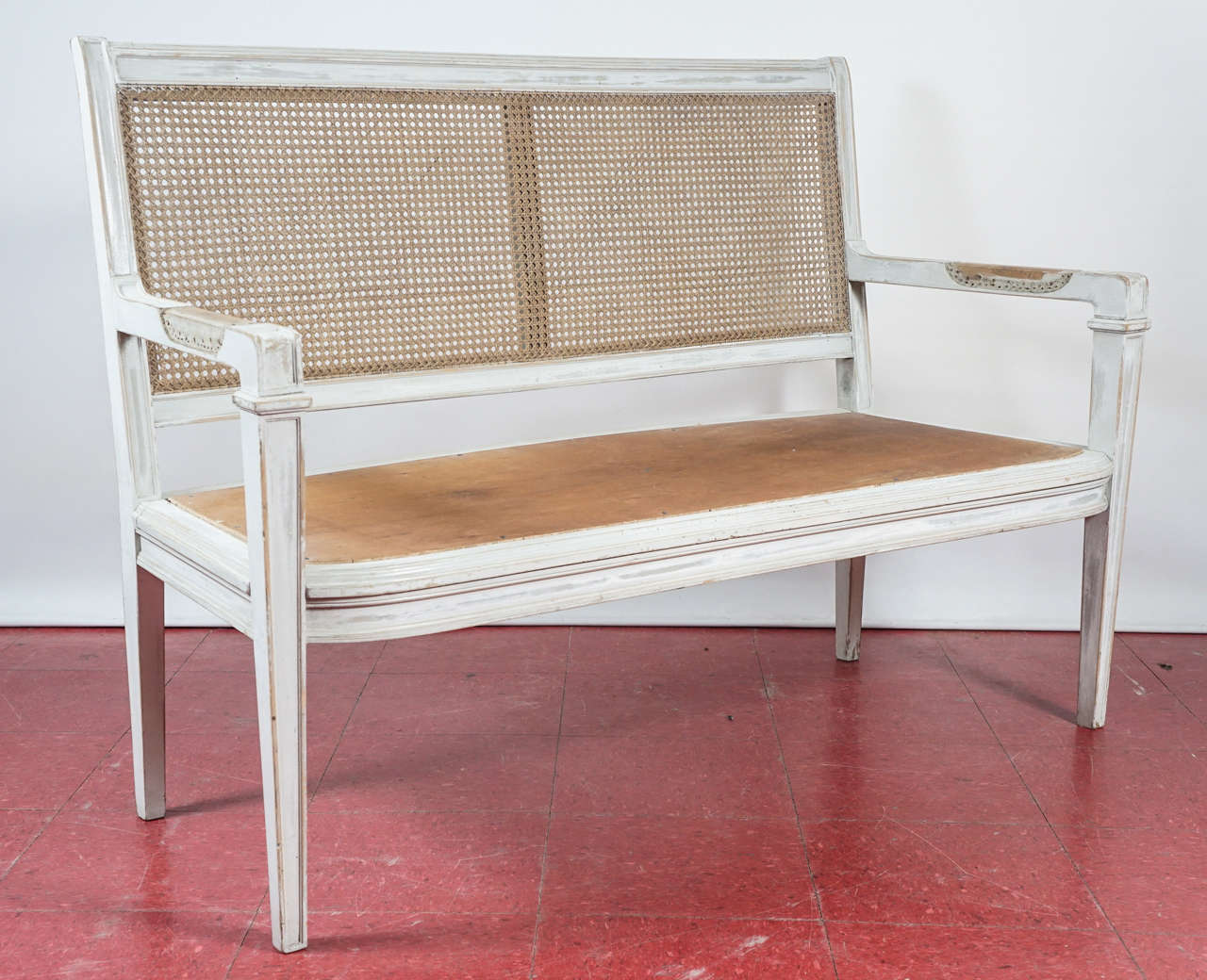 French Directoire Style Bench and Two Chairs