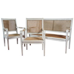 Banc et deux chaises de style Directoire