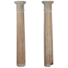 Pair of Classical Tuscan Wood Columns 6