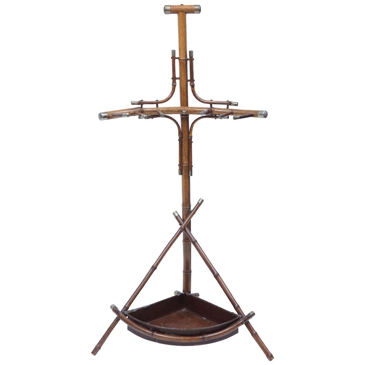 Victorian Bamboo and Brass Umbrella Stand For Sale