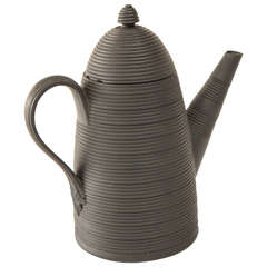 An English "Beehive" Form Basalt Cocoa Pot, c. 1820
