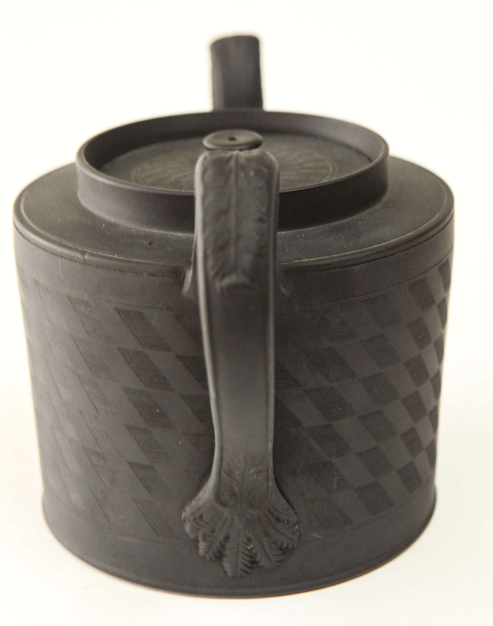 An English Basalt engine-turned Teapot, c.1810 at 1stDibs