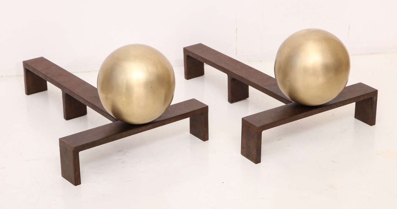 Marie Suri
The Luna andirons
Andirons with brushed bronze balls and steel fire dogs.
Also available with a polished or antiqued finish.
Made to order expressly for Liz O'Brien.