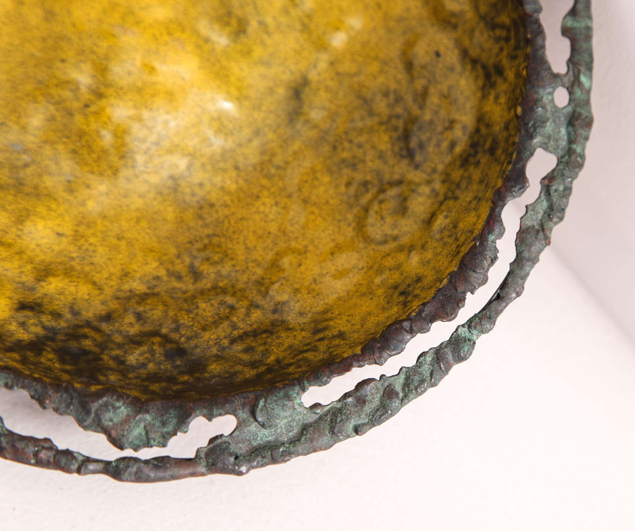 Mid-20th Century Marcello Fantoni Hand-Wrought and Enameled Copper Bowl