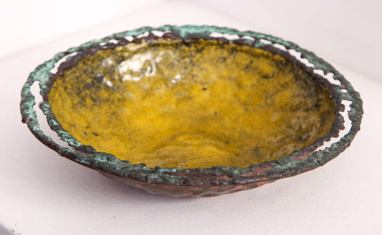 Marcello Fantoni Hand-Wrought and Enameled Copper Bowl 1