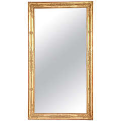 19th Century Gilded French Mirror With Original Glass, Two Pieces 19th Century Gilded French Mirror With Original Glass, Two Pieces