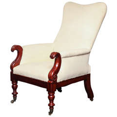 19th Century Irish Mahogany Library Armchair