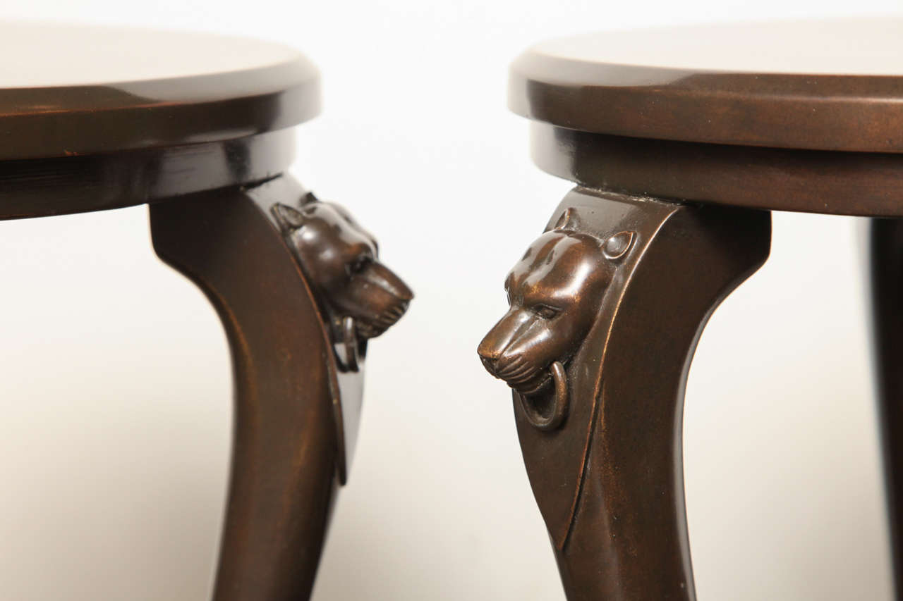 Pair of Late 19th Century Bronzed Copper Tables in the Pompeian Taste 1