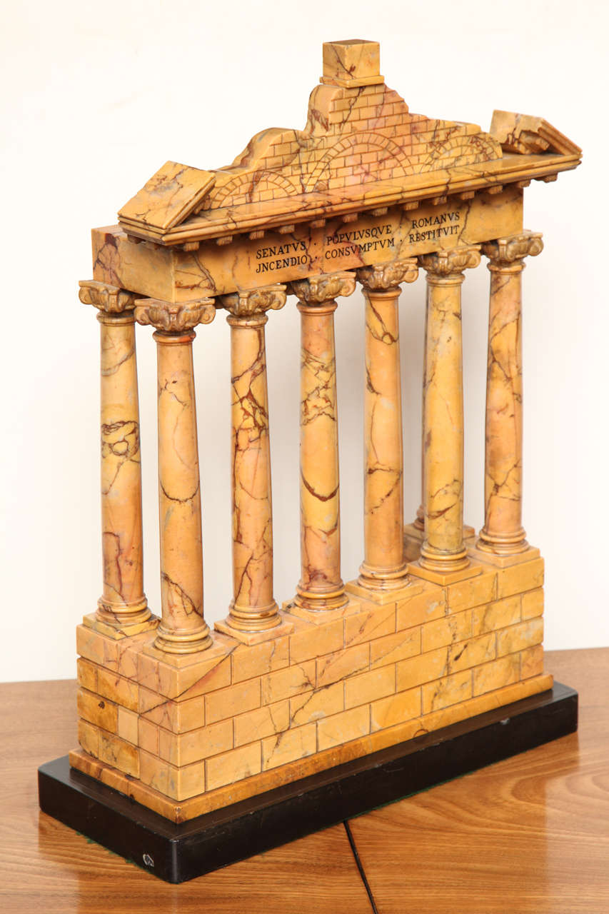 Giallo Antico Grand Tour Model of The Temple of Saturn