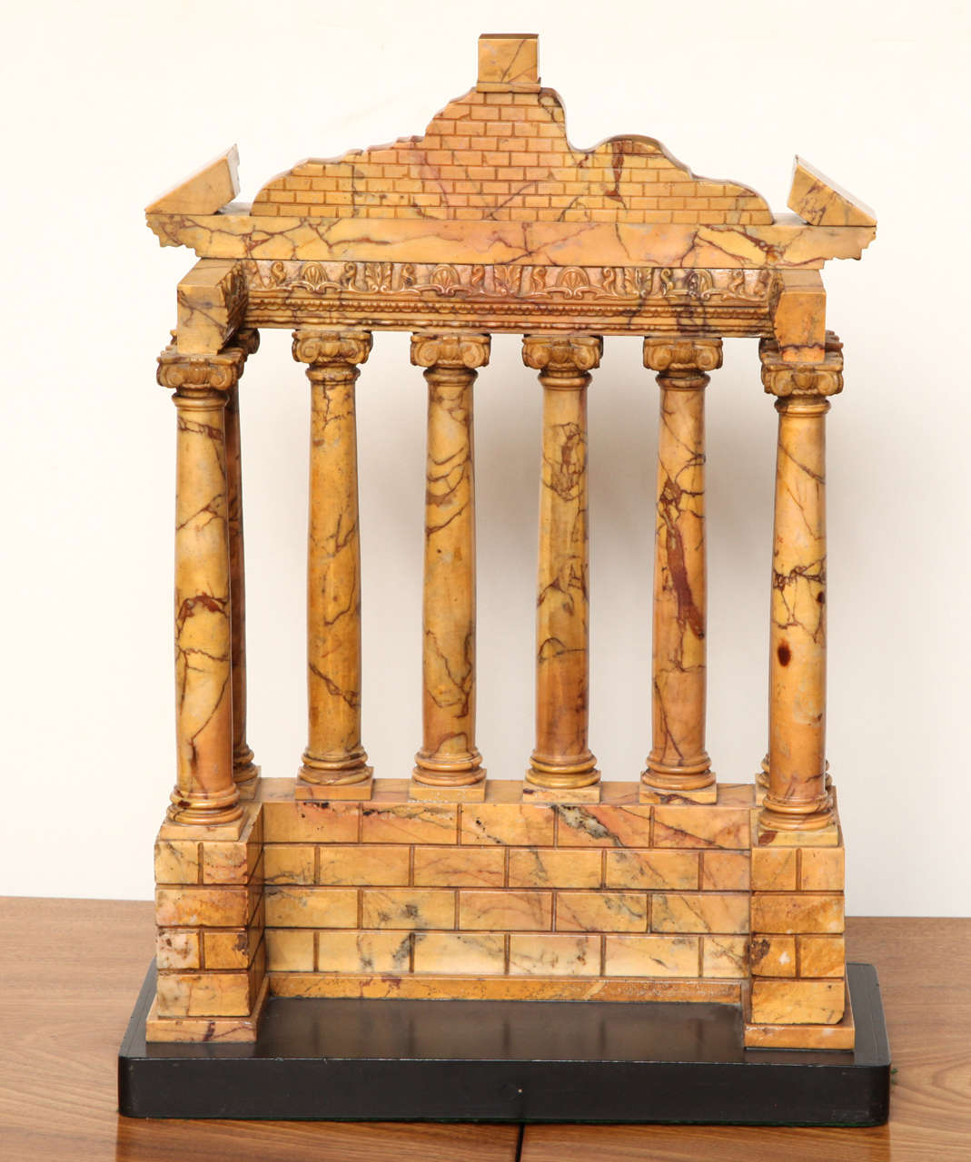 Giallo Antico Grand Tour Marble Model of the Temple of Saturn 3