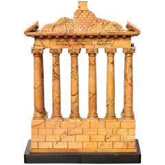 Giallo Antico Grand Tour Marble Model of the Temple of Saturn