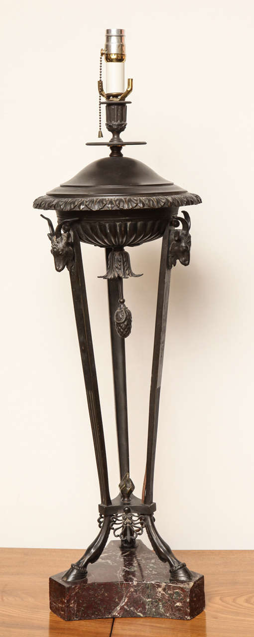 19th Century Italian Grand Tour, Bronze Athenean Converted to a Lamp