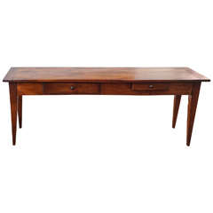 French Cherry Two-Drawer Serving Table
