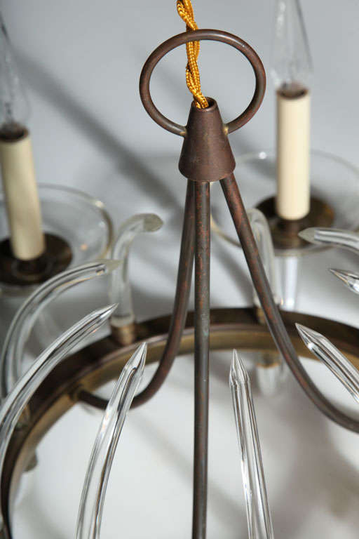 Circa 1940's Bavarian Translucent Crystal NineArm Candlestick