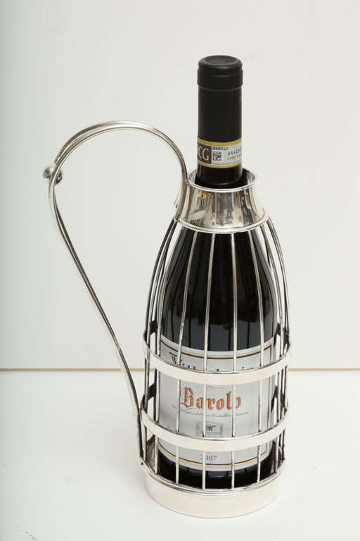 Silver Cage Style Bottle Holder / Wine Caddy 2