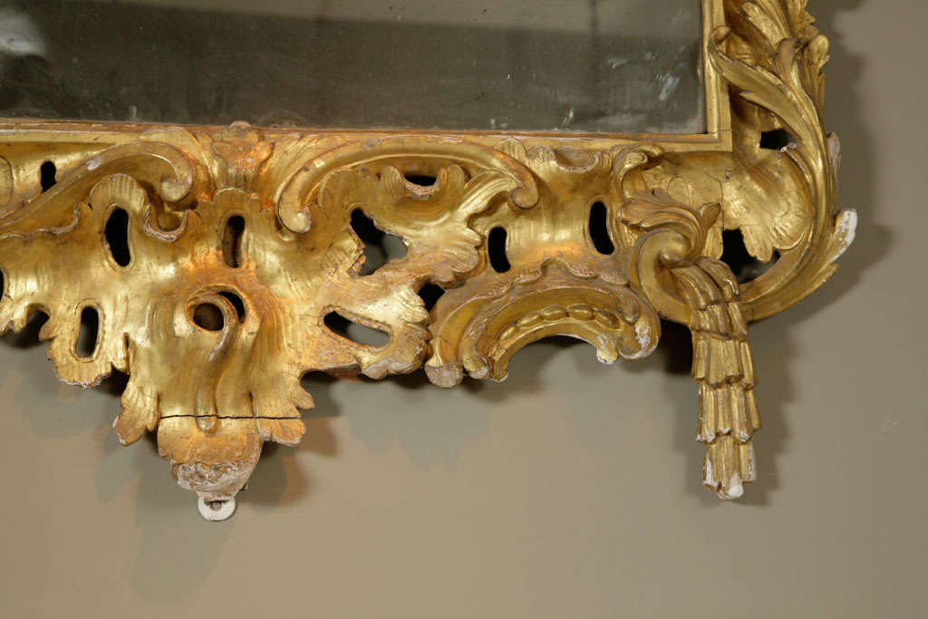 Extremely Important Pair of Irish Carved Gilt Wood Rococo Mirrors 1