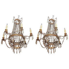 Pair Of Italian Empire Small Scale Chandelier