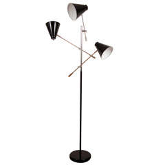 3 Arm Floor Lamp in the Arredoluce Triennale Style