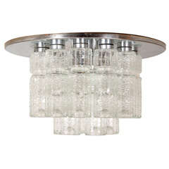 Flush mount glass cylinder ceiling lights (4) Lightolier