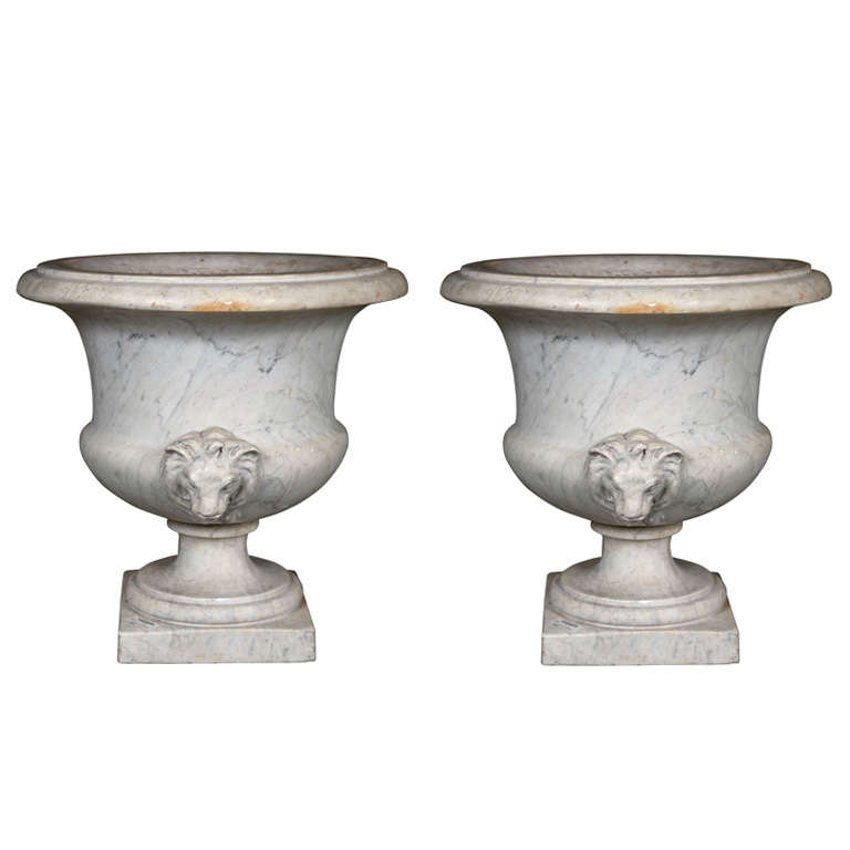 Italian marble urns, c. 1900